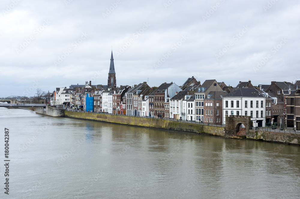 View of Maastricht city centre on the Meuse river