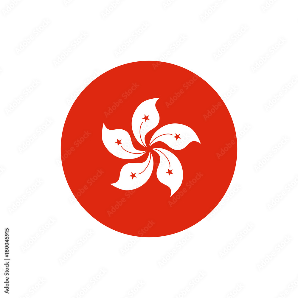 Fototapeta premium Hong Kong flag, official colors and proportion correctly. Vector illustration