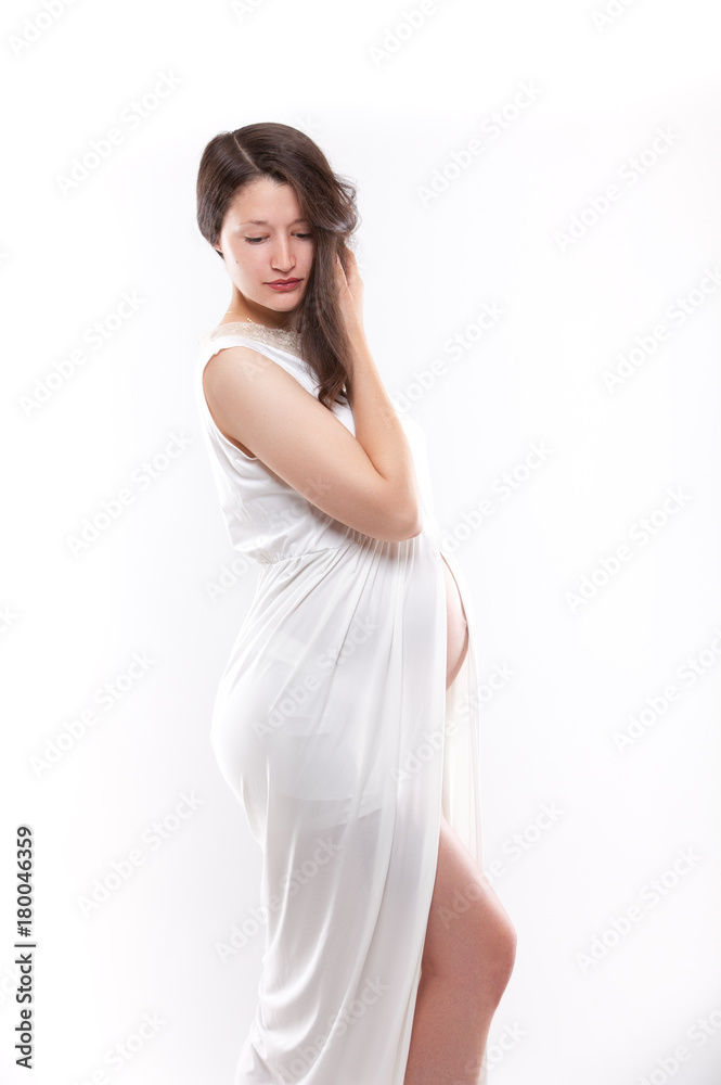 Happy Pregnant woman on a light background Happy Pregnant woman on a light background