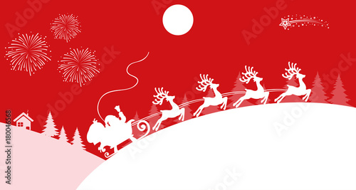 Santa Claus flyin on Christmas sleigh – vector for stock