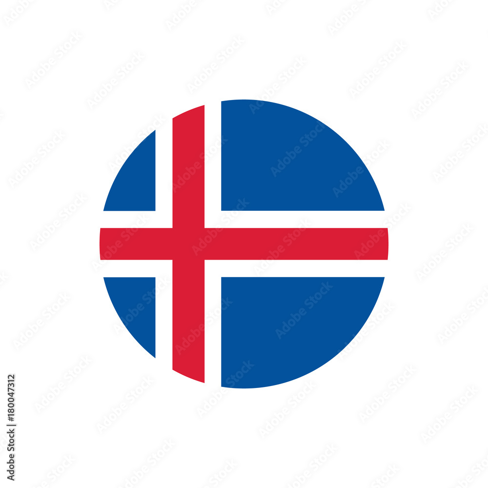 Iceland flag, official colors and proportion correctly.