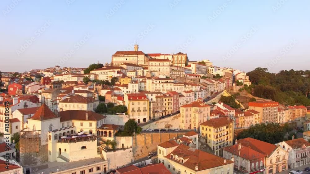 Coimbra, Portugal, aerial view of cityscape including the famous University of Coimbra and Mondego river. Coimbra, Portugal, aerial view of cityscape including the famous University of Coimbra and Mondego river.