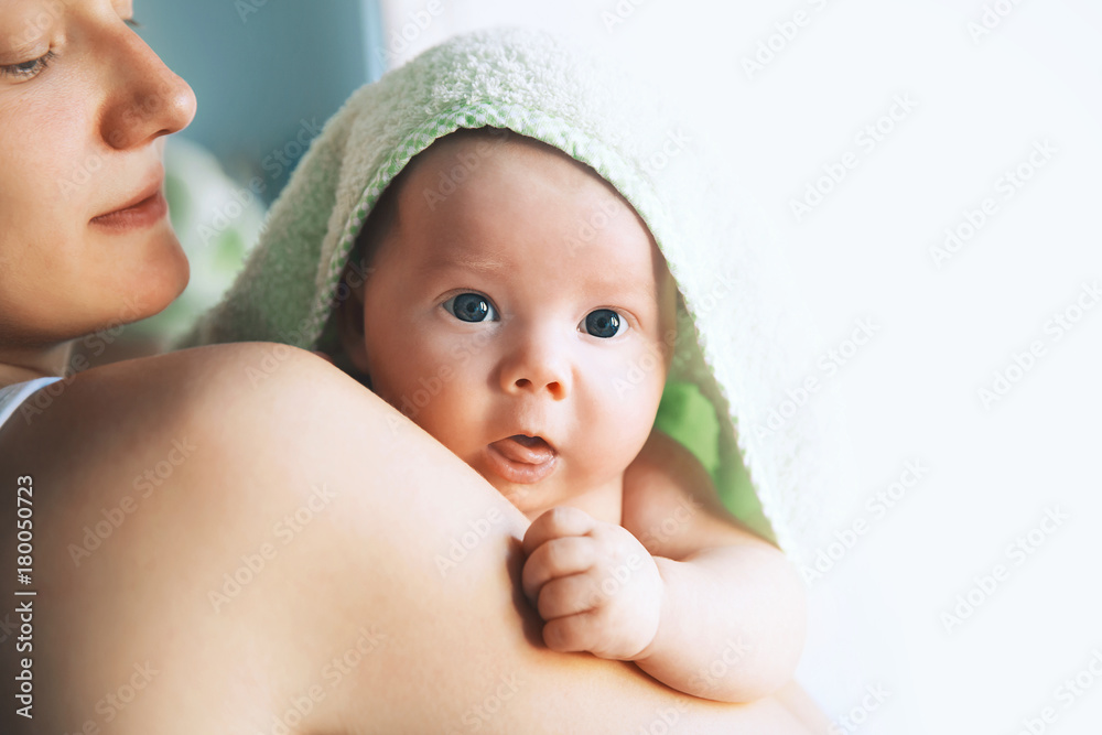 Cutest baby after bath with towel on head. Cutest baby after bath with towel on head.