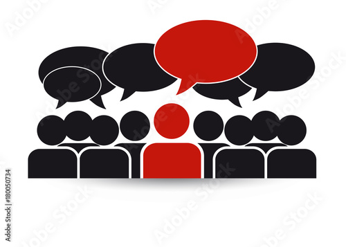 Business teams with speech bubbles - Social Media
