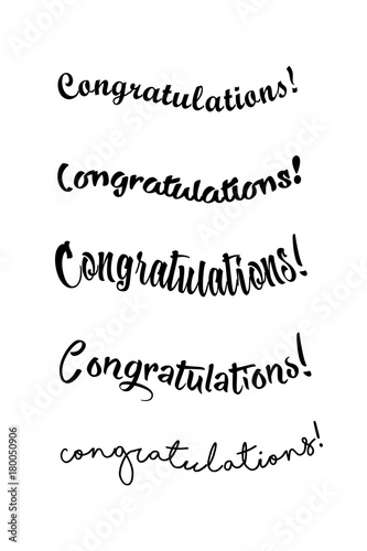 Congratulations lettering. Calligraphy handwritten phrase for your design.