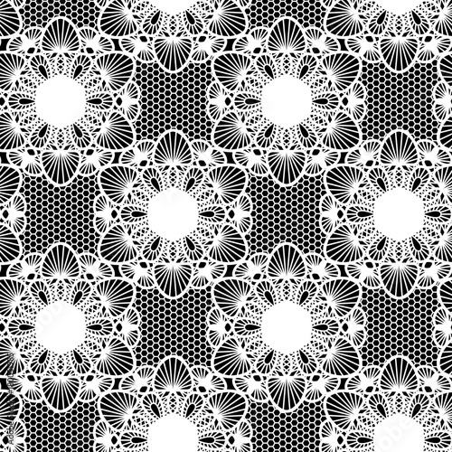 seamless pattern with lace, vector retro pattern, doily