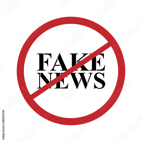 No Fake News symbol on white background.