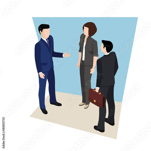 business meeting, people in business suits are talking