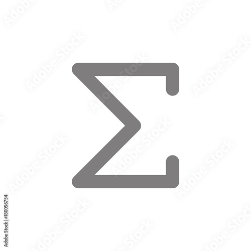 Sigma greek letter icon. Simple web black icon, can be used as web element icon