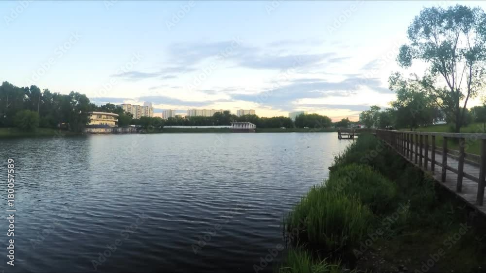 custom made wallpaper toronto digitalWalkway Along The pond In The city Park Timelapse