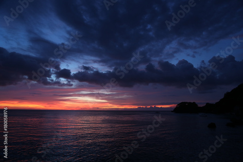 Boracay on sunset background photo