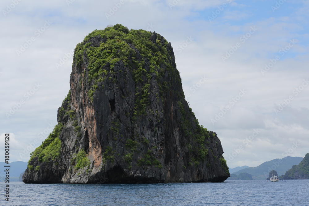 Huge island rock