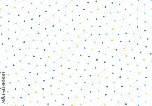 Seamless geometric pattern with connected dots. White background. Vector repeating texture.