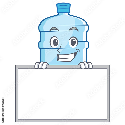 Grinning with board gallon character cartoon style