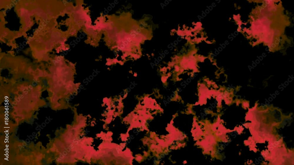 Glowing red toxic fumes, clouds or acid