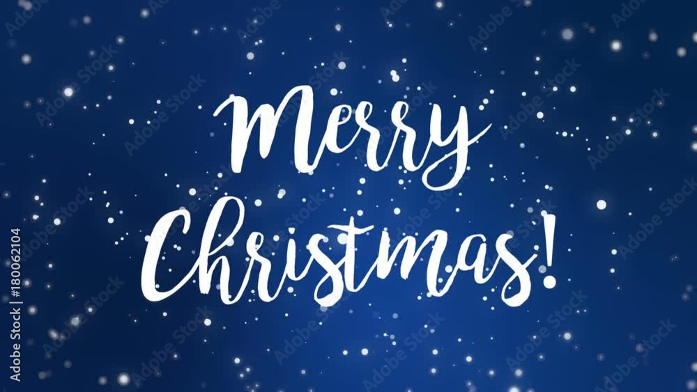 Dark blue Merry Christmas greeting card video animation with handwritten text and falling sparkly snowflakes. Dark blue Merry Christmas greeting card video animation with handwritten text and falling sparkly snowflakes.