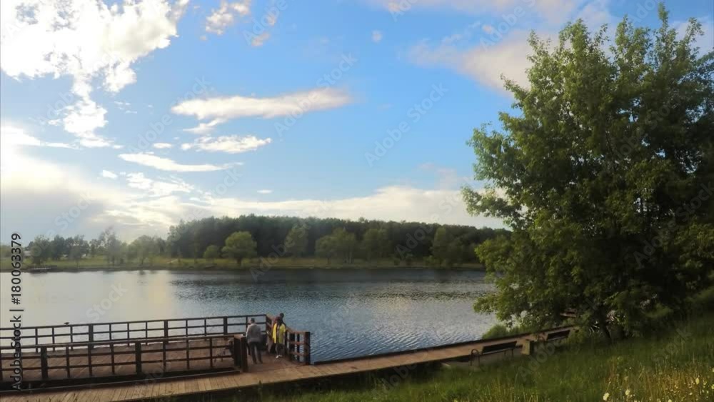 Day At the Lake In The summer Park Timelapse