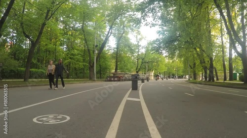 Wallpaper Mural Bicycle Path In The Summer Park Timelapse Torontodigital.ca