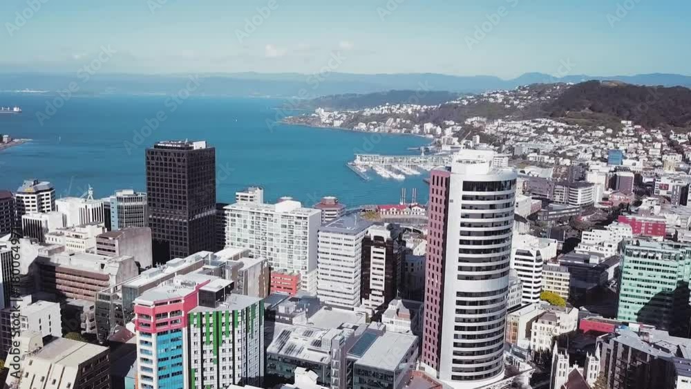 Wellington City Panning Aerial Footage 