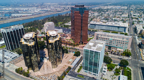 Aerial view of downtown Long Beach, Ca.
