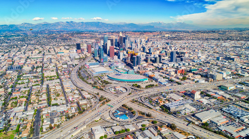 Fényképezés Aerial shot of downtown Los Angeles, ca.