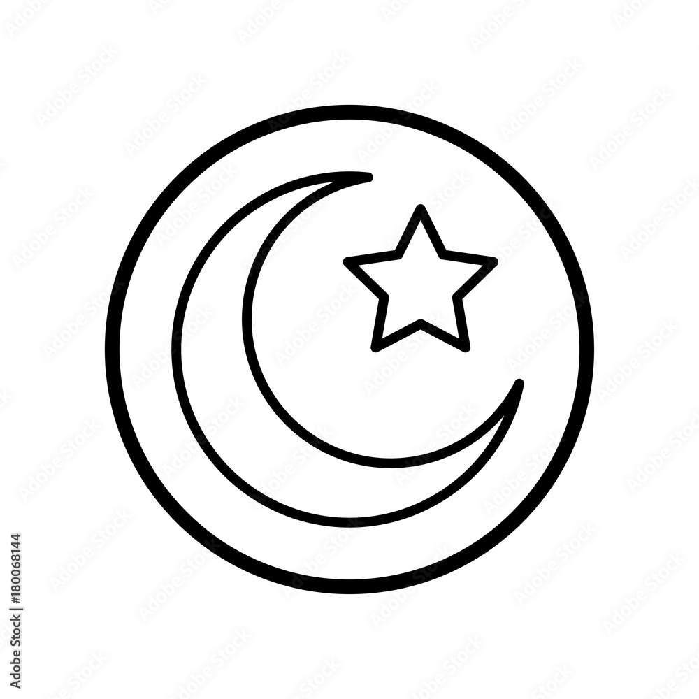 Islamic Icon, Crescent star icon-Vector Iconic Design Islamic Icon, Crescent star icon-Vector Iconic Design