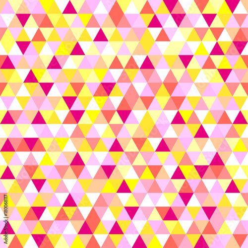 Seamless triangle pattern. Abstract geometric wallpaper of the surface. Cute background. Bright colors. Print for polygraphy, posters, t-shirts and textiles. Beautiful texture. Doodle for design