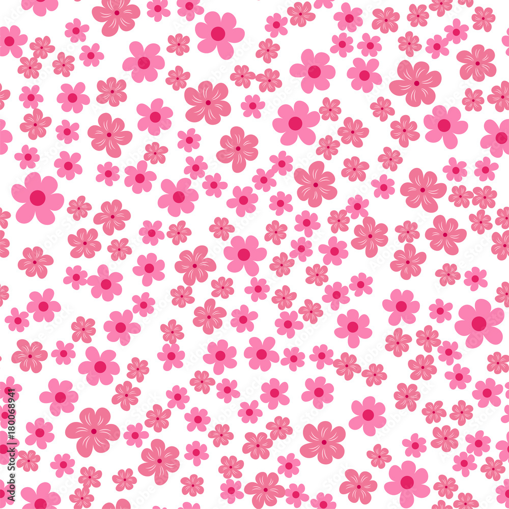 abstract seamless pattern of flowers on a white background. For prints, cards, invitations, birthday, holidays, party, celebration, wedding, Valentine's day.