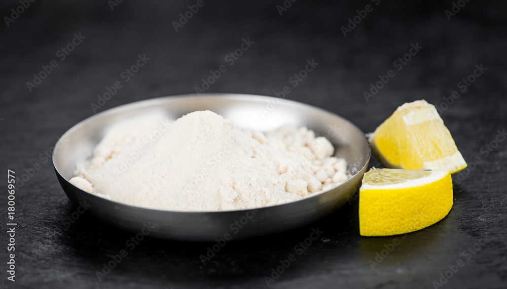 Lemon powder (fresh) as detailed close-up shot, selective focus) Lemon powder (fresh) as detailed close-up shot, selective focus)