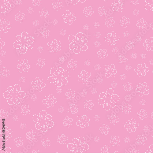 Floral seamless background, lot of flowers, abstract pattern
