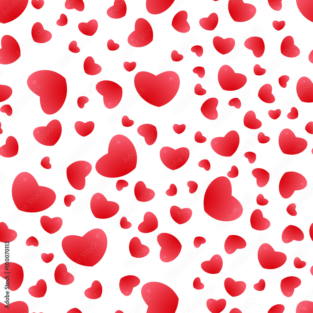 background of red hearts. Seamless pattern. For greeting cards, wedding, birthday, congratulations, party.