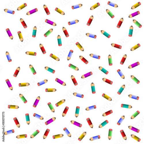 Background of pencils various colors. Back to school vector pattern.