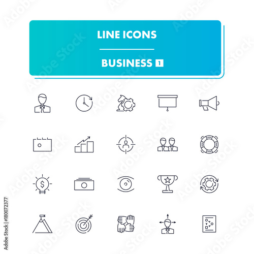  Line icons set. Business 1