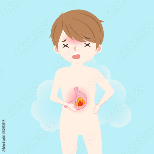 man with heartburn