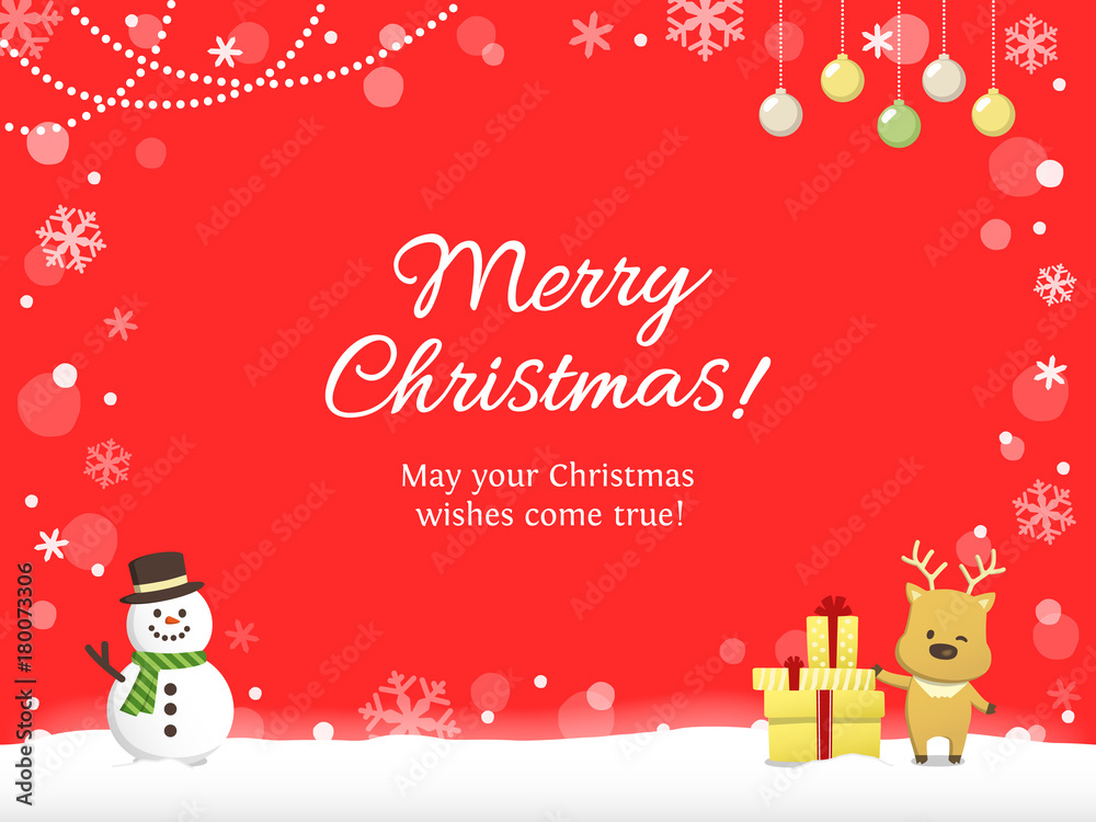 トナカイと雪だるま 背景 Stock ベクター Adobe Stock