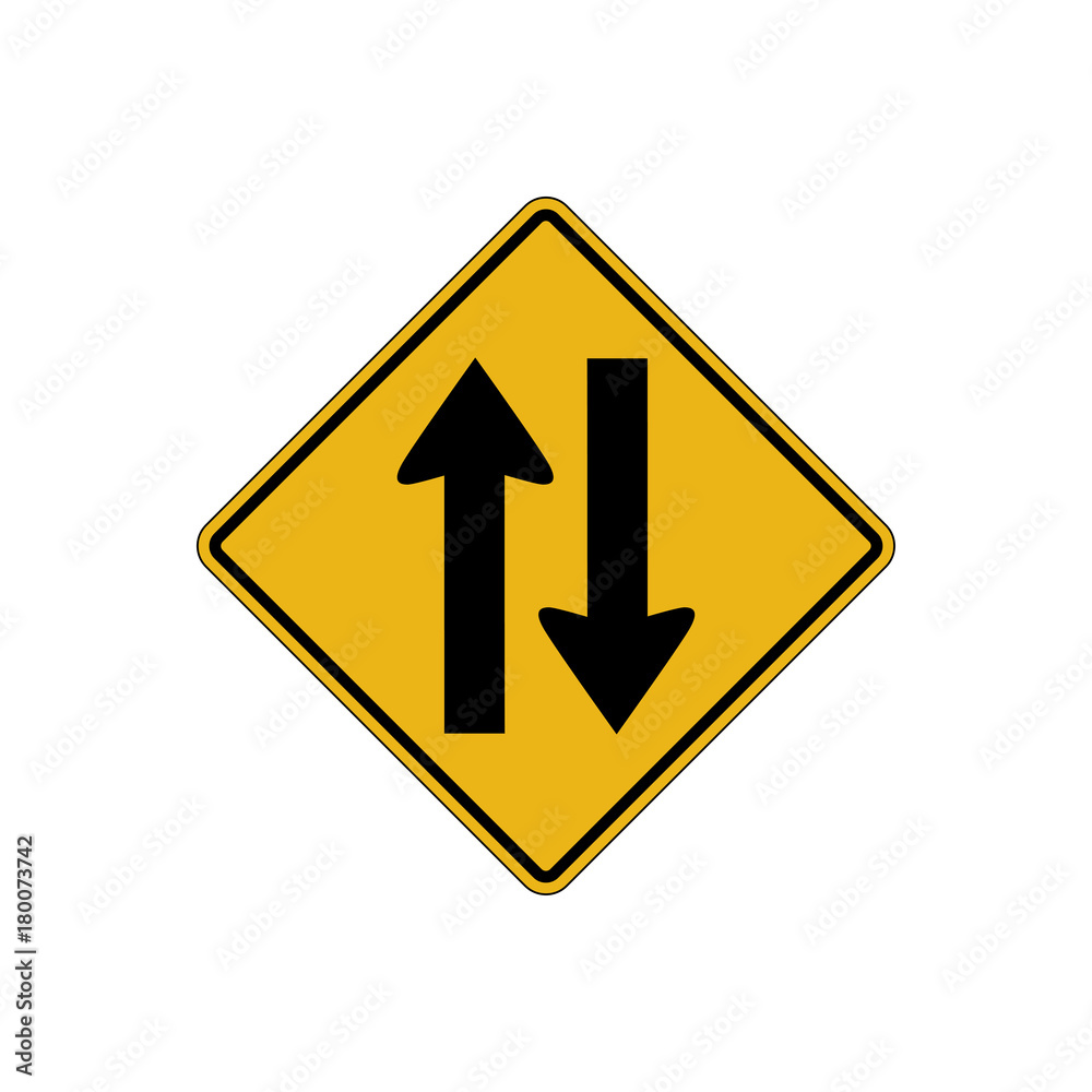 Two way traffic sign Two way traffic sign