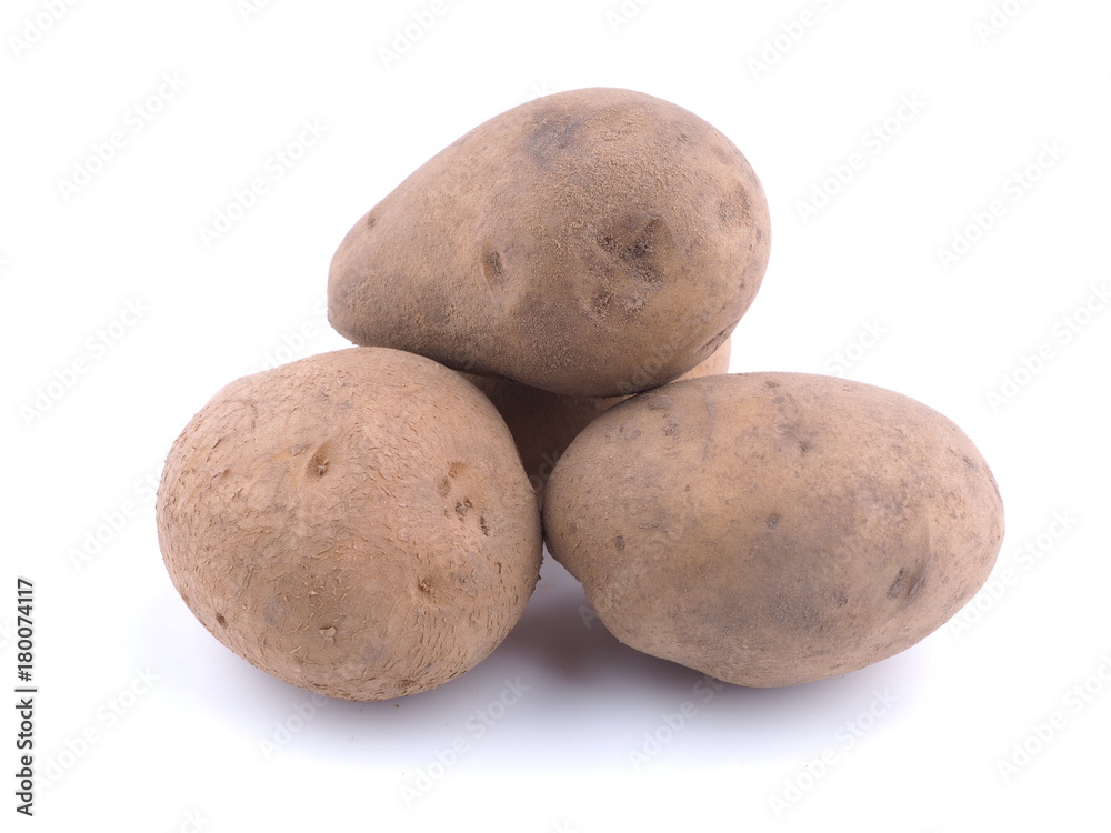 potatoes on a white background potatoes on a white background
