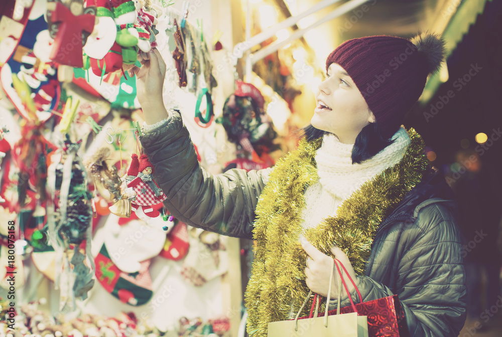 Sweet  teen girl with Christmas decoration