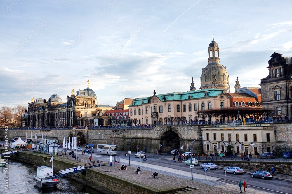Obraz premium 10.12.2016 Dresden street in Germany during the Christmas markets