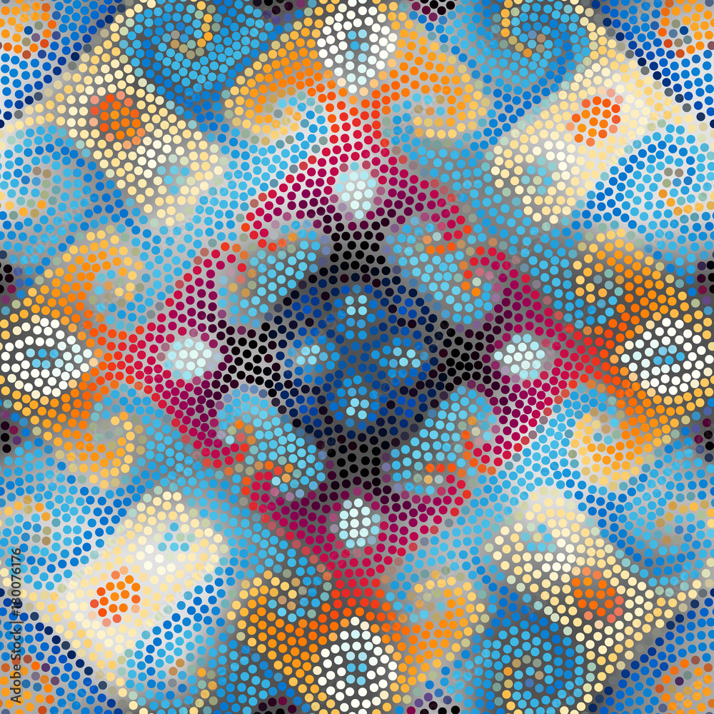 Irregular dots pattern. Seamless background. Mosaic art tile of small dots. Random circles. Irregular dots pattern. Seamless background. Mosaic art tile of small dots. Random circles.