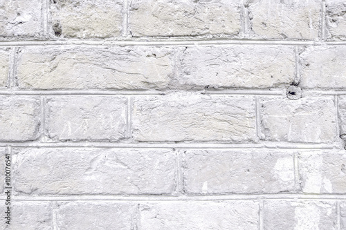 White brick wall for texture or background