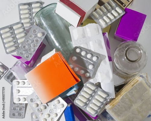 medicines with expired shelf life in packs and without.