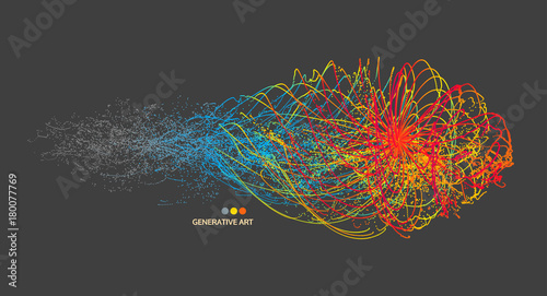 Array with dynamic particles. Vector sound wave. 3d technology style. Abstract background. Vector illustration.