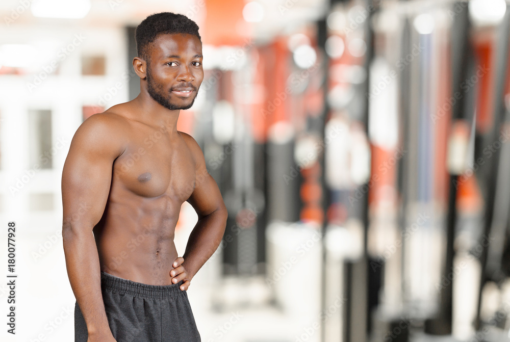 African american man inside gym African american man inside gym