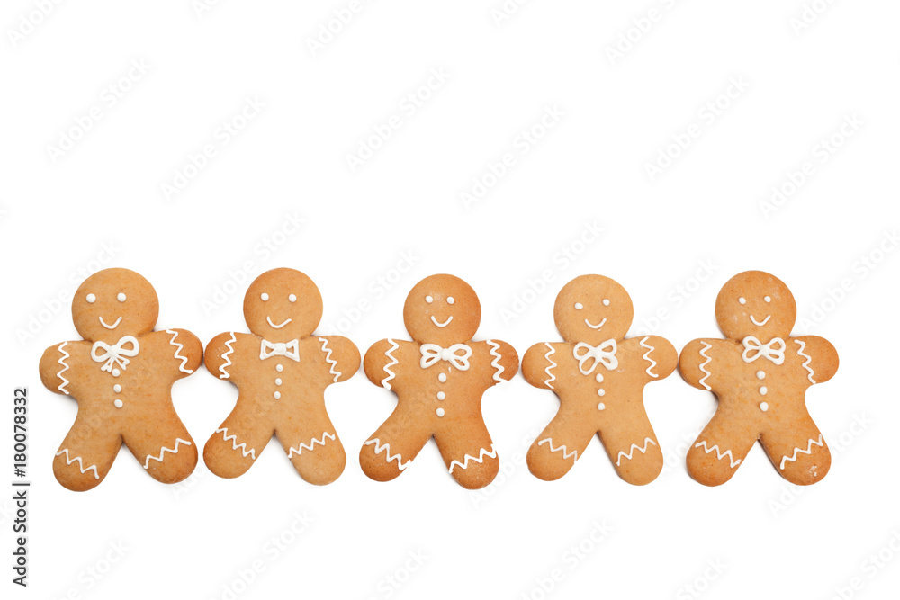 Christmas homemade gingerbread cookie on white Christmas homemade gingerbread cookie on white