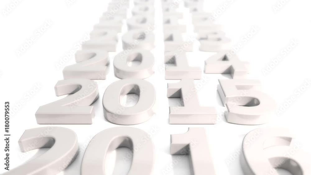 3d video animation - number 2018 in pink over white background - represents the new year.