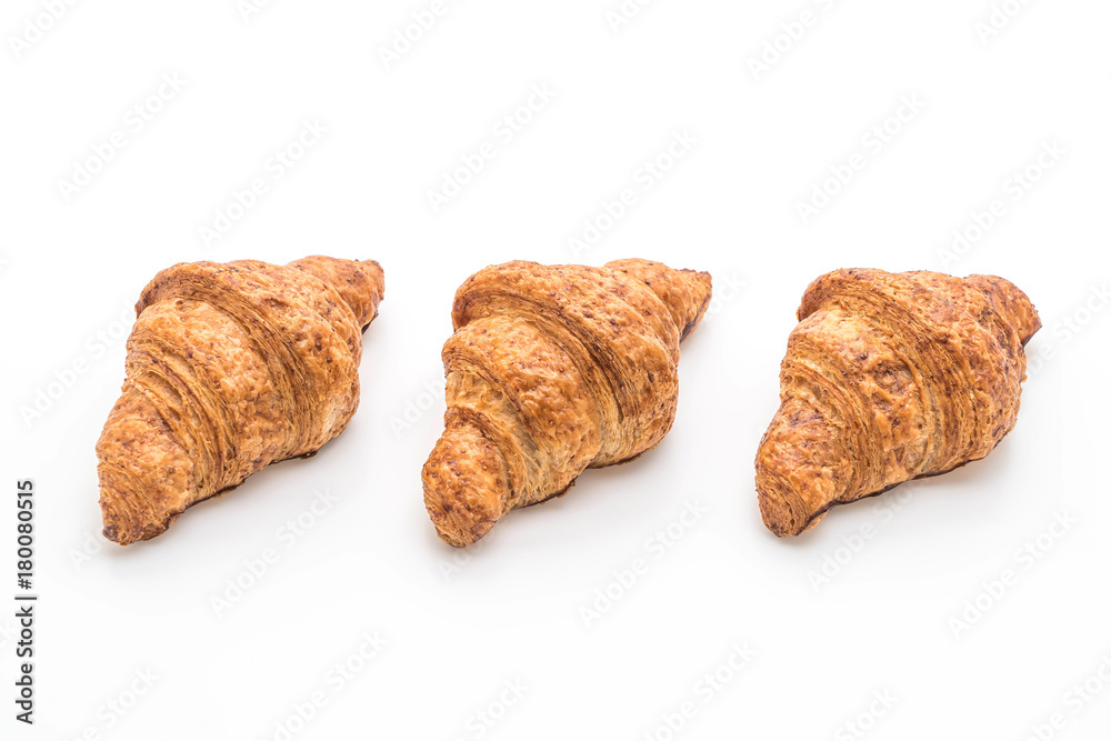 wholewheat croissant on white background wholewheat croissant on white background