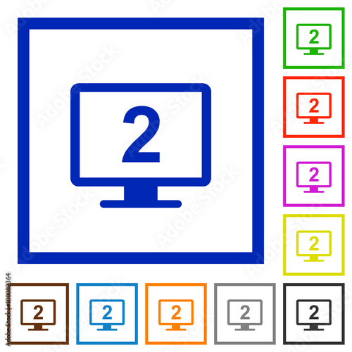 Secondary display flat framed icons