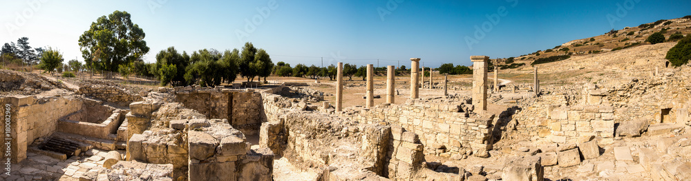 Panorama of Amathus ancient city archaeological site in Limassol
