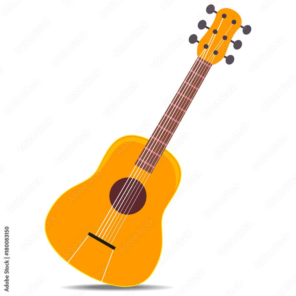 Vector Illustration of Wooden Classic Guitar